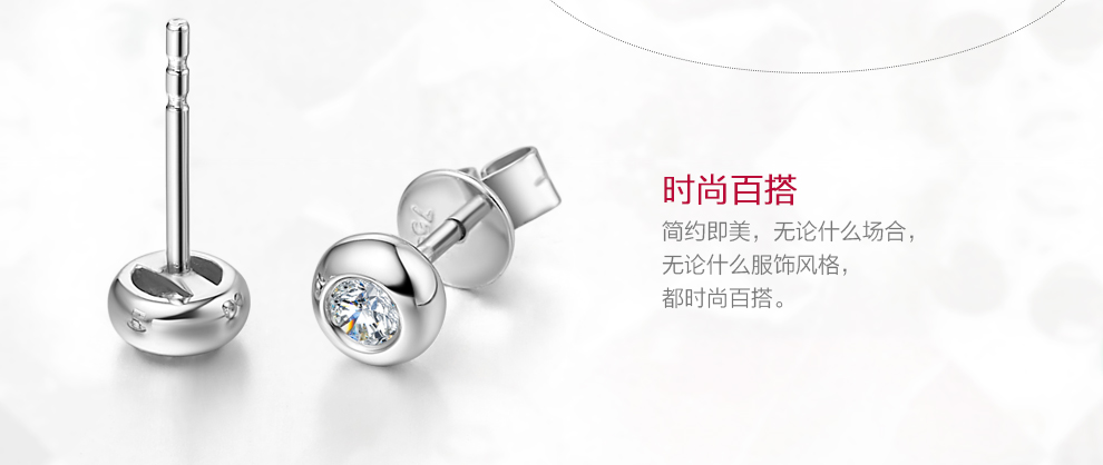 幸福光圈/18K金钻石耳钉